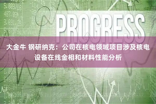 大金牛 钢研纳克：公司在核电领域项目涉及核电设备在线金相和材料性能分析